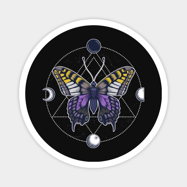 Nonbinary Butterfly Magnet by Psitta